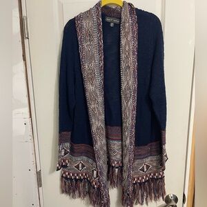 Colorful fringe sweater cardigan great condition